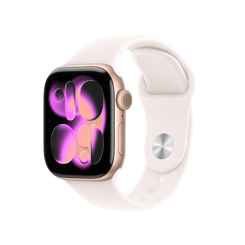 Apple Watch S11 Aluminium Cellular 42mm Rosegold (Sportarmband Blassrosa) M L
