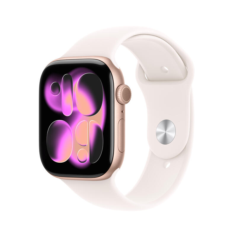 Apple Watch S11 Aluminium Cellular 46mm Rosegold (Sportarmband Blassrosa) M L