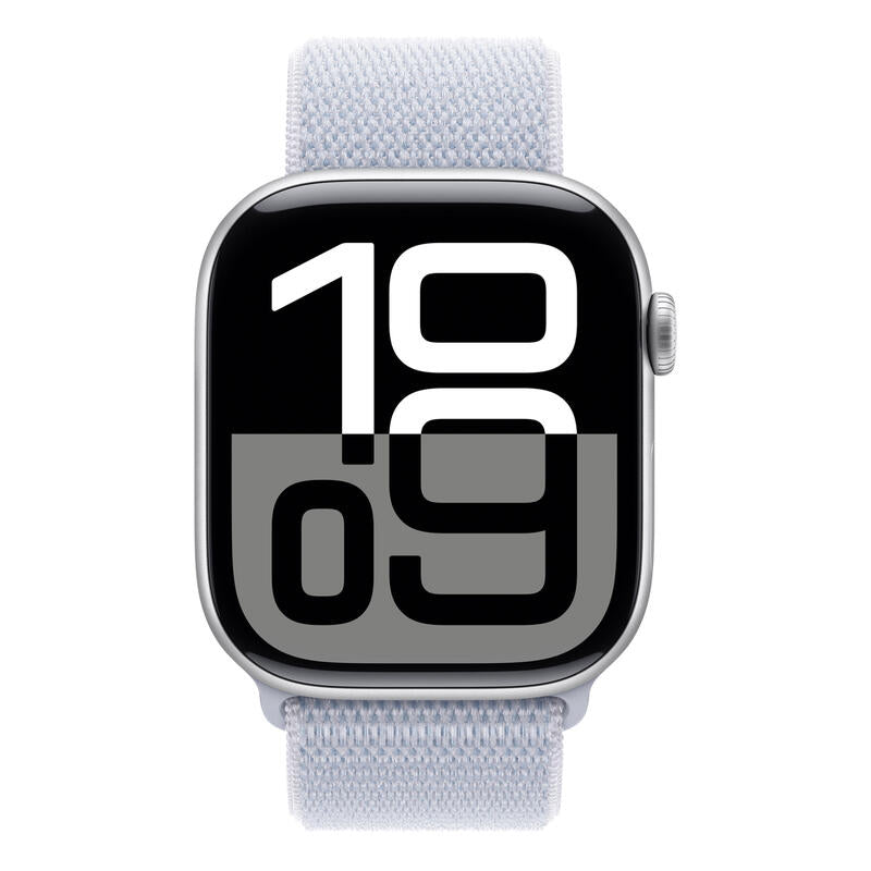 Apple Watch Series 10 46mm Silver Aluminium Case With Blue Cloud Sport Loop Gps Mwwn3qc/A