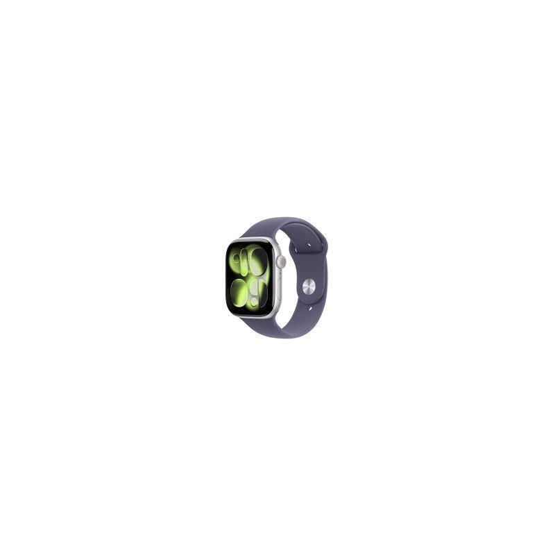 Apple Watch Series 11 Gps 46mm Silver Aluminium Case With Purple Fog Sport Band S/M Mev94wf/A