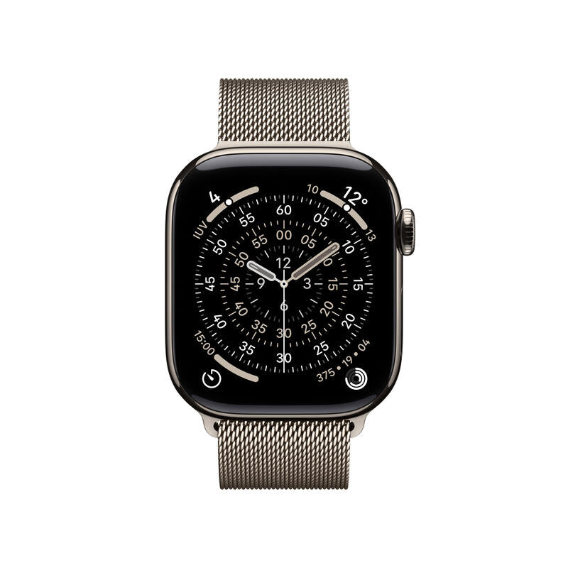 Apple Watch Series 11 (Gps + Cellular) 42 Mm Titanio Natural Reloj Inteligente Con Pulsera Milanese Loop Malla De Acero Inoxidable Natural Tamaño De La Muñeca: 130-180 Mm 64 Gb Lte Wi-Fi 4 Uwb Bluetooth 5g 34.6 G
