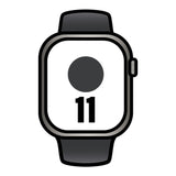Apple Watch Series 11 Gps Cellular 42mm Titanio Negro Pizarra Correa Deportiva Negro (S M)