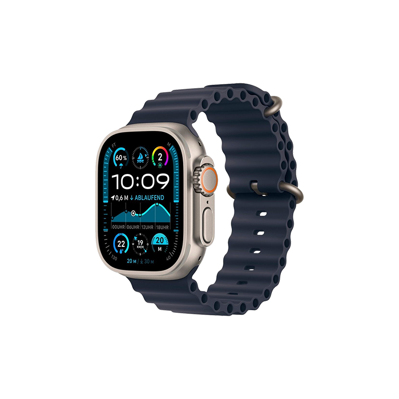 Apple Watch Ultra 2 Lte (2024) 49mm Black Titanium Case With Trail Loop M/L - Navy