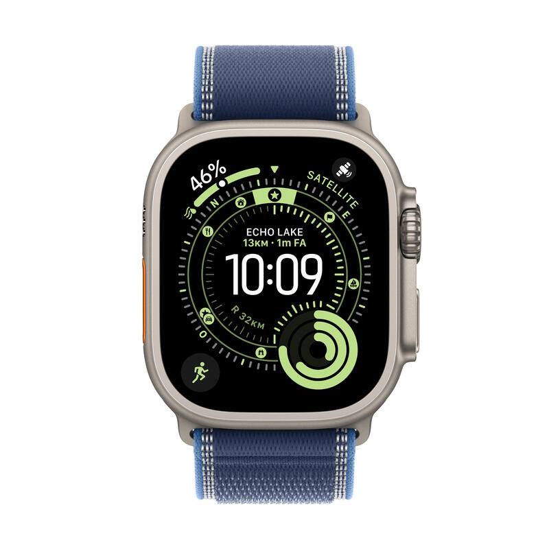 Apple Watch Ultra 3 Gps Cellular 49mm Caja De Titanio Natural Correa Loop Trail Azul Azul Brillante M L