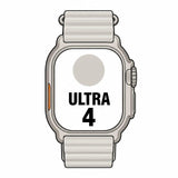 Apple Watch Ultra 4 Gps 49mm Caja De Titanio Natural Correa Ocean Gris Translúcido