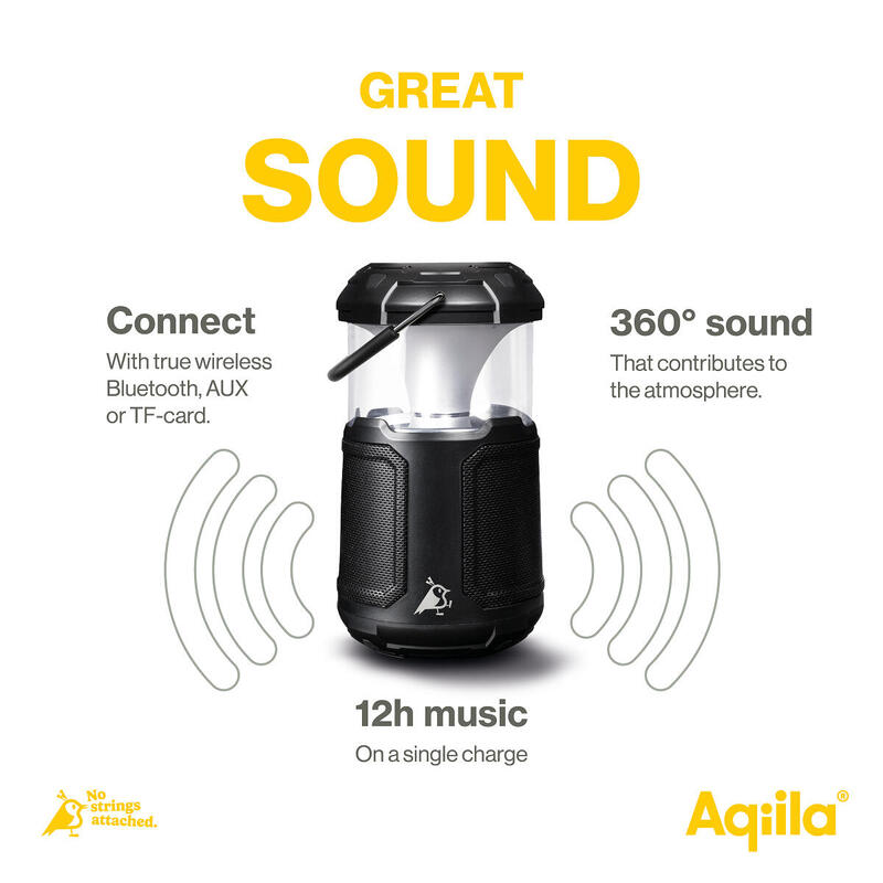 Aqiila 406038 Linterna De Camping Altavoz Portátil Estéreo