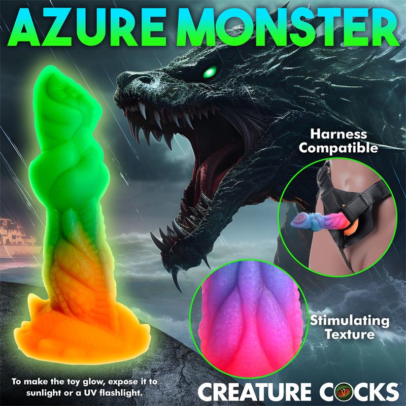 Aqua-Cock Dildo Brilla En La Oscuridad Silicona