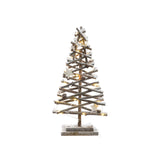 Arbol De Troncos Micro Led Efecto Nevado 25x12x50cm