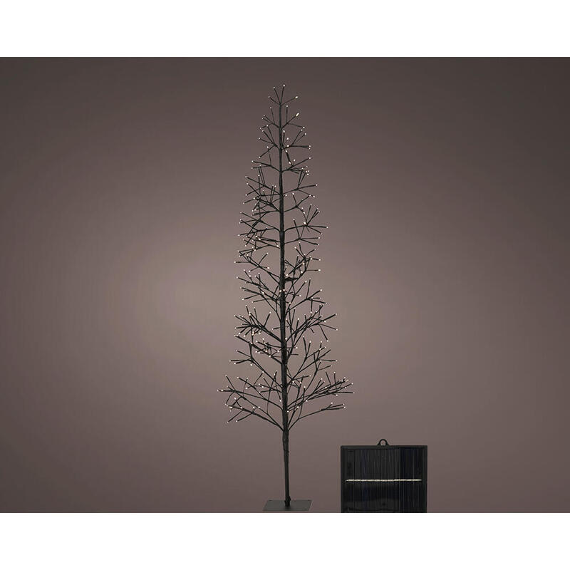 Árbol Microled Solar, Luz Parpadeante, 192 Led, Blanco Cálido.