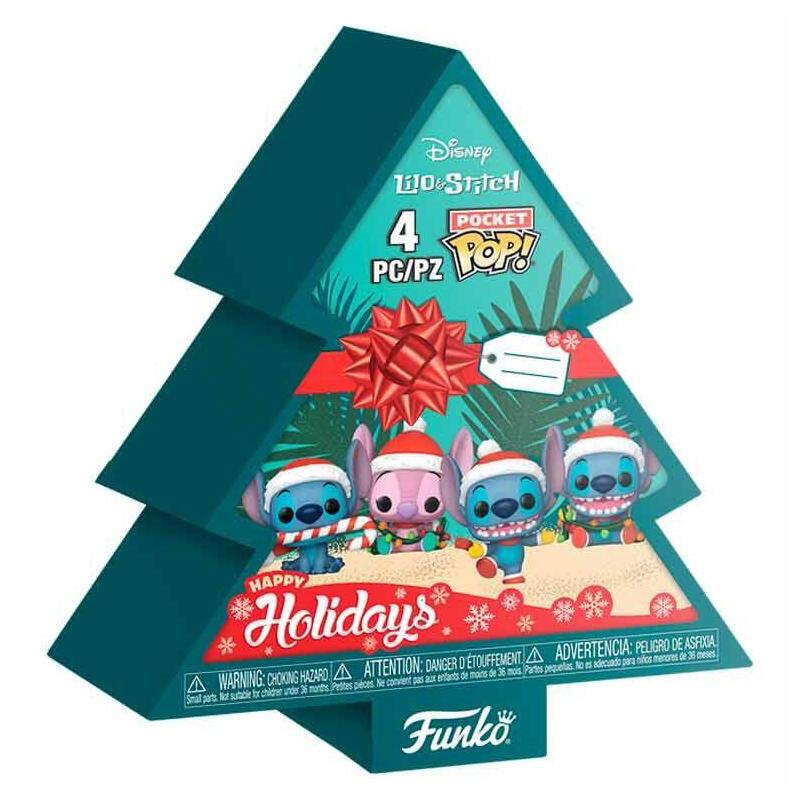 Arbol Navidad Con 4 Figuras Pocket Pop Disney Stitch