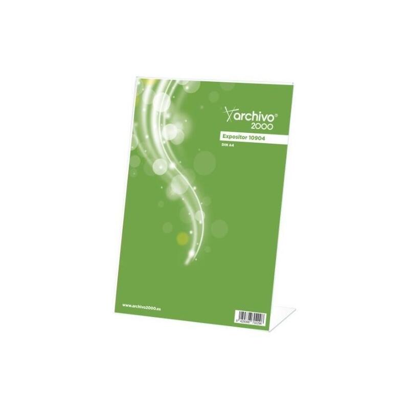 Archivo 2000 Expositor Sobremesa En Forma De L Din A5 Vertical 65x150x215 Mm Cristal Transparente