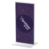 Archivo 2000 Expositor Sobremesa En Forma De T 1/3 Din A4 Vertical 80x110x215 Mm Cristal Transparente