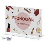 Archivo 2000 Expositor Sobremesa En Forma De T Din A4 Horizontal 85x300x215 Mm Cristal Transparente