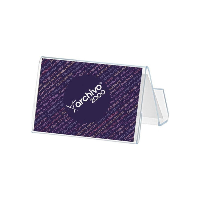 Archivo 2000 Portatarjetas De Sobremesa Archivo 2000 "Premium" Horizontal Con 2 Compartimentos Espesor 3 Mm 60x90x60 Mm