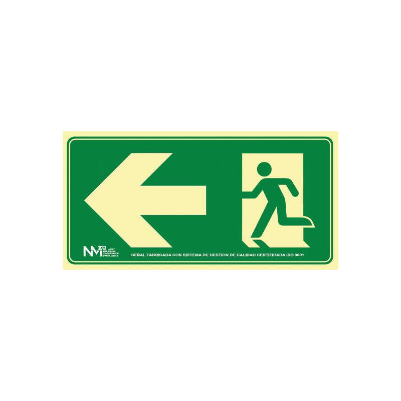 Archivo 2000 Señal "Salida De Emergencia Izquierda" 160x320 Pvc Verde
