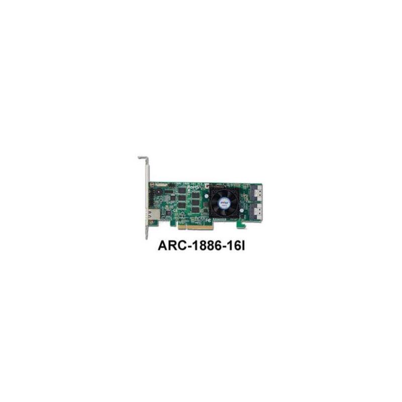 Areca Raid Controller Arc-1886-16i 16-Port Tri Mode Pcie 4.0 X8 2x Sff 8654 Lp