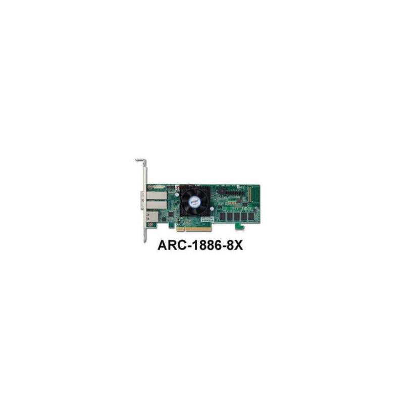 Areca Raid Controller Arc-1886-8x 8-Port Tri Mode Pcie 4.0 X8 2x Sff 8644 (Extern) Lp