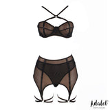 Aria Set Sujetador, Tanga, Ligero Y Ligas Talla (Interno):S/M