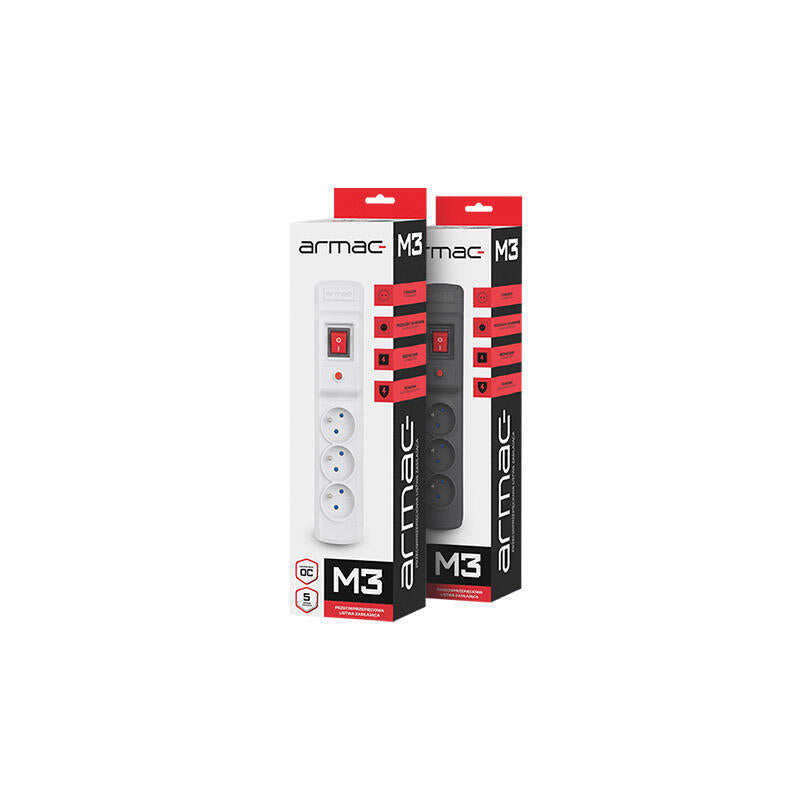 Armac Surge Protection Multi M3 (3 Outlets) 2.5m Grey