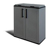 Armario Bajo Línea Eco Easy Con Reciclaje Selectivo De 2 Tapas, Polipropileno, Gris Oscuro, 68 X 37 X 84 Cm