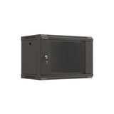 Armario Lanberg Mural Rack 19" 6u 540x350 Flat Pack Negro Puerta Cristal