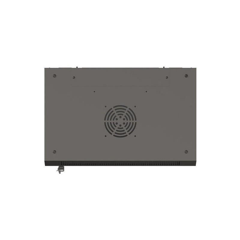 Armario Lanberg Mural Rack 19" 6u 540x350 Flat Pack Negro Puerta Cristal