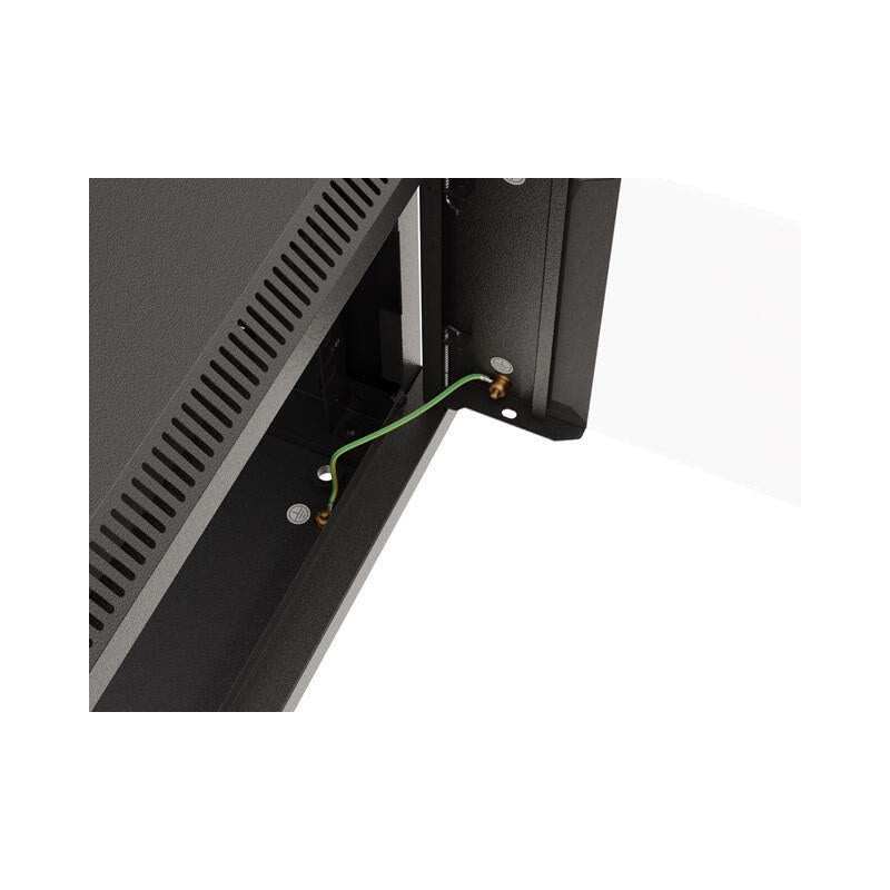 Armario Lanberg Mural Rack 19" 6u 540x350 Flat Pack Negro Puerta Cristal