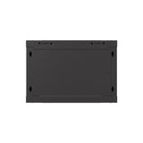 Armario Lanberg Mural Rack 19" 6u 540x350 Flat Pack Negro Puerta Cristal