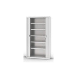 Armario Metálico Dos Puertas Persiana Correderas 1980x1200x450 Cm (Alto X Ancho X Fondo) Incluye 4 Baldas Acabado En Gris. ( Montado)