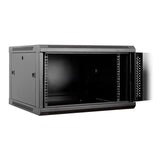 Armario Mural 19 Aiten Data 6u Ai6606s 600 X 600 X 368 2l Color Negro Puerta De Cristal Templado