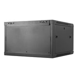 Armario Mural 19 Aiten Data 6u Ai6606s 600 X 600 X 368 2l Color Negro Puerta De Cristal Templado