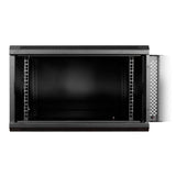 Armario Mural 19 Aiten Data 6u Ai6606s 600 X 600 X 368 2l Color Negro Puerta De Cristal Templado