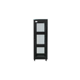 Armario Rack Suelo 19" Phasak-Pro 22u 600x800 Negro, 2 Bandejas Fijas+Ventilación X4-12" + Regleta X6