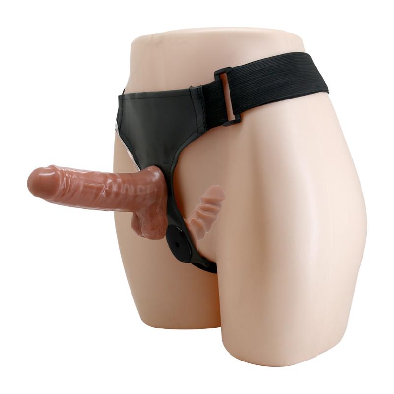 Arnés Con Dildo Doble Retractil Con Vibración