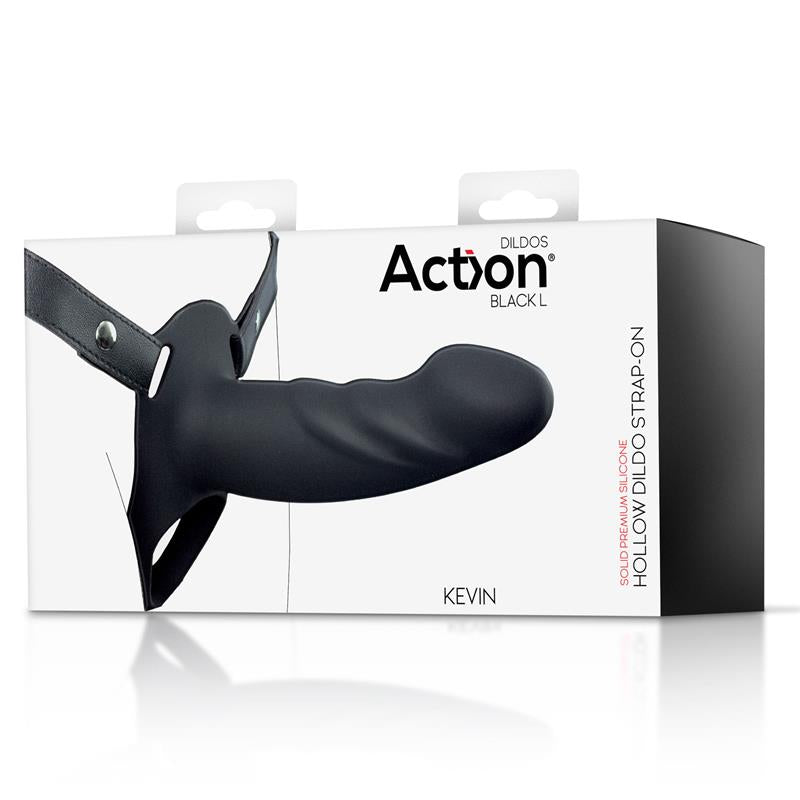 Arnés Strap-On Con Dildo Hueco Silicona Premium Talla L Negro