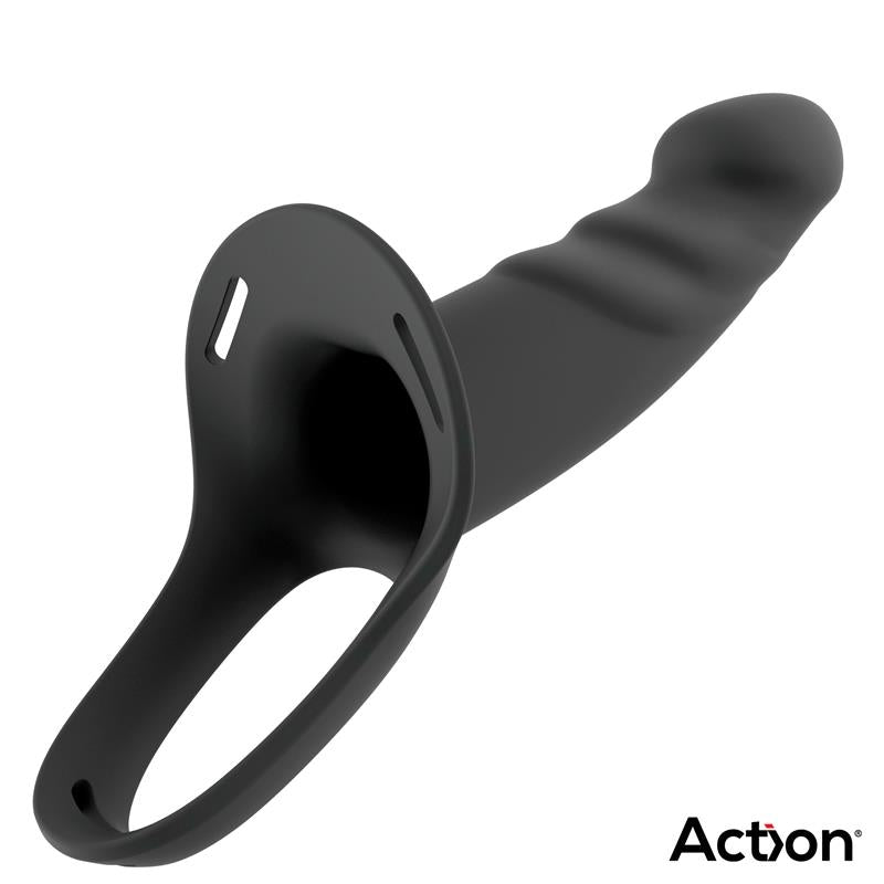 Arnés Strap-On Con Dildo Hueco Silicona Premium Talla L Negro