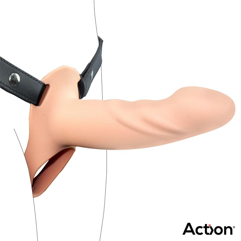 Arnés Strap-On Con Dildo Hueco Silicona Premium Talla L
