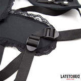 Arnés Strap On Encaje Con Anillo Silicona Ajustable