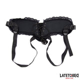 Arnés Strap On Encaje Con Anillo Silicona Ajustable