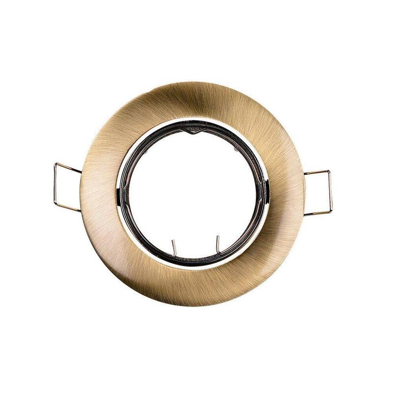 Aro Halogeno Metálico. Oscilante. Color Oro Viejo. Ø8,4cm Edm
