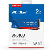 Disco Ssd Sandisk Wd Blue Sn5100 2 Tb M.2 Pci Express 4.0 Nvme Qlc 3d Nand Wds200t5b0e