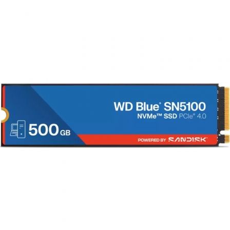 Disco Ssd Sandisk Wd Blue Sn5100 500 Gb M.2 Pci Express 4.0 Nvme Qlc 3d Nand Wds500g5b0e-00cp
