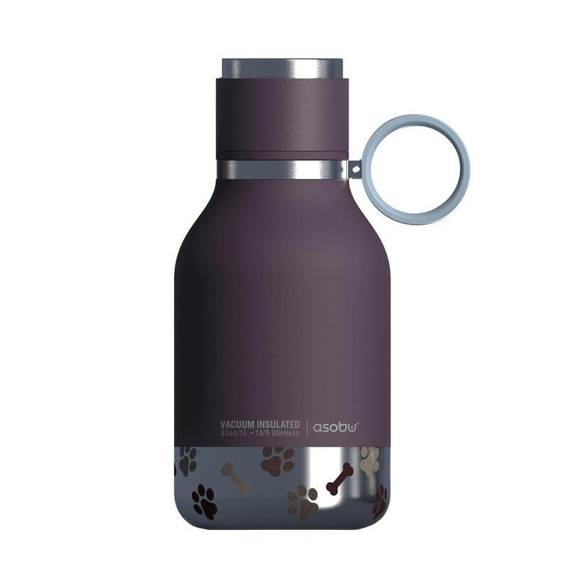 Asobu - Cuenco Para Perros - Botella De Acero Inoxidable Con Cuenco Para Perros 1 Litro