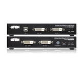 Aten Desktop Kvm Usb 2.0 Dvi Dual View Hdbase T2.0 Kvm Exten Aten Ce624, Transmisor Y Receptor, Inalámbrico, 150 M, Cat5e,Cat6,Cat6a, Teclas De Acceso Rápido, Botones, Negro