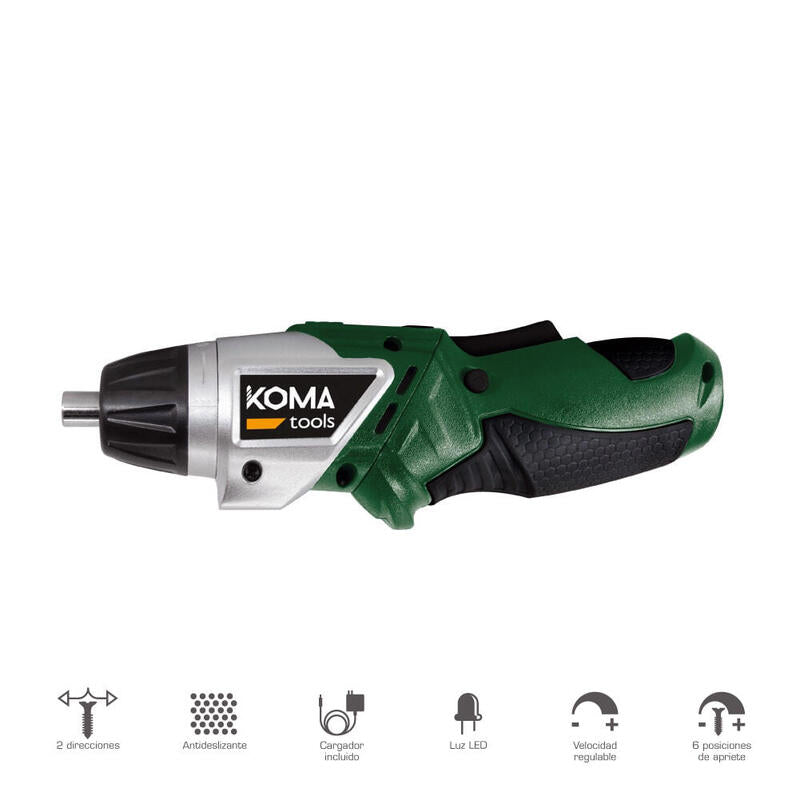 Atornillador A Bateria Reversible 3,6v Litio 1300ma 17,5x14,8cm Koma Tools