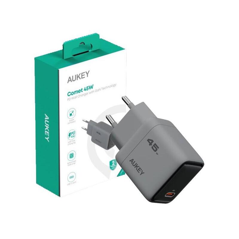 Aukey Pa-C2 Wall Charger 45w Gray