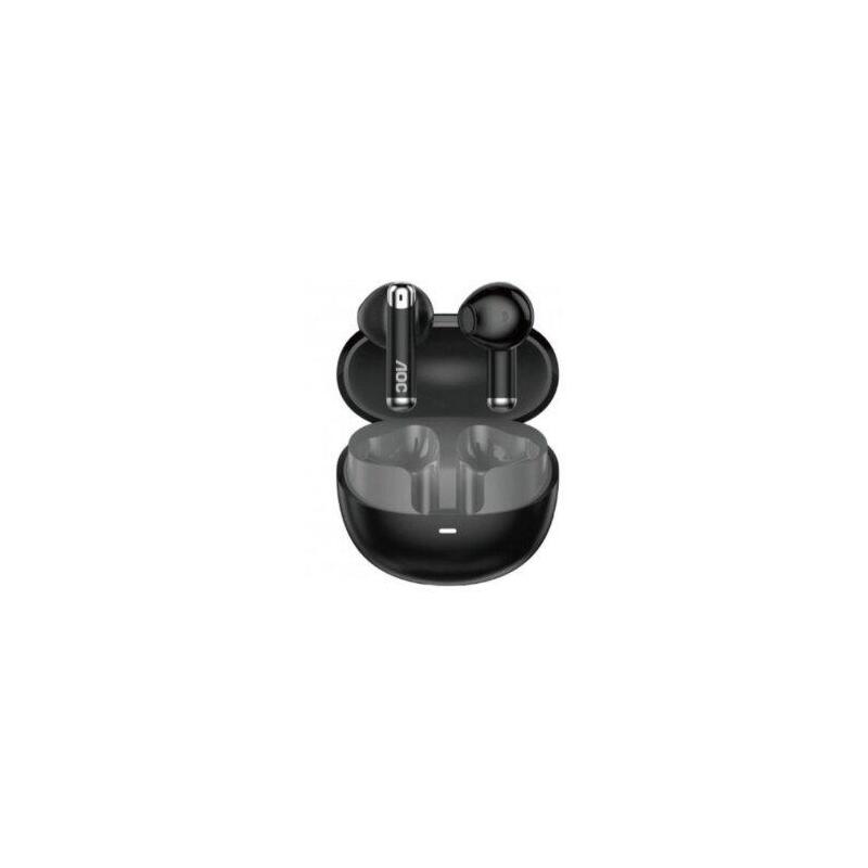 Auricular Intrauditivo Bluetooth Aoc Act2504bk Tws Anc Mic Negro Reproduccion 28h Carga Usb-C Tactil