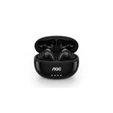 Auricular Intrauditivo Bluetooth Aoc Act2511bk Tws Anc Mic Negro Reproduccion 30h Carga Usb-C Tactil