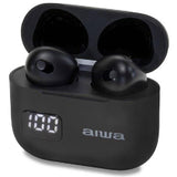 Auriculares Bluetooth Aiwa Ebtw-100bk Con Estuche De Carga Autonomía 3h Negros