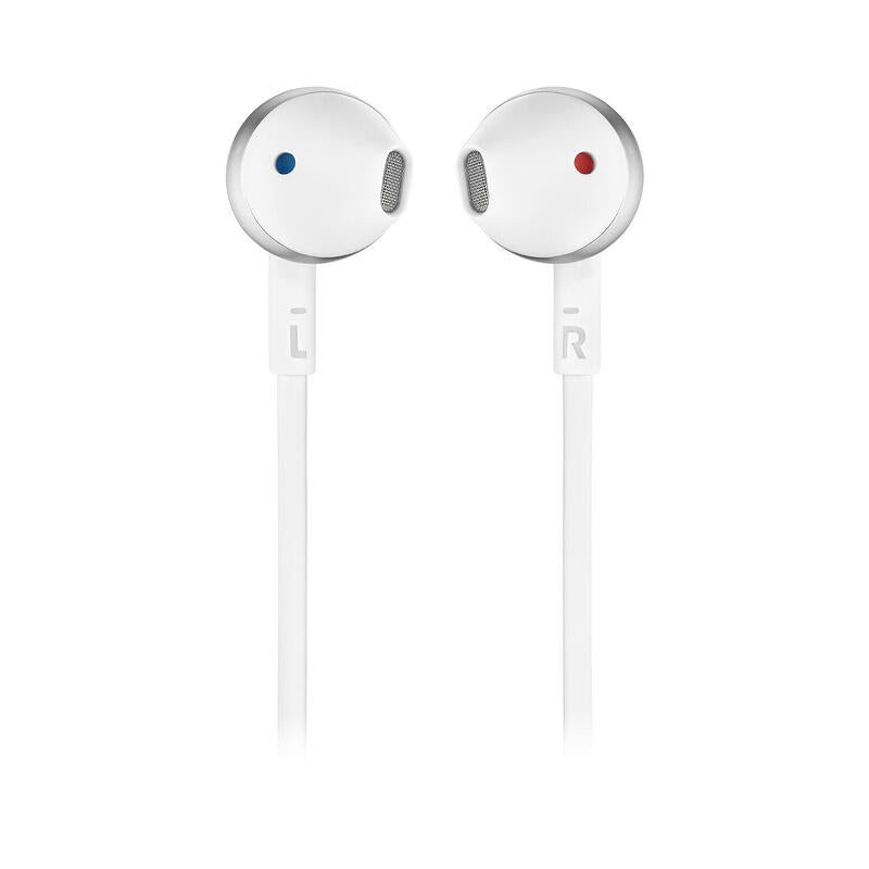 Auriculares Bluetooth Jbl Tune 205 Bt Silver Bt 4.1 Micrófono 6 Horas De Conversación Cable Plano Driver 12.5mm Func Manos Libres